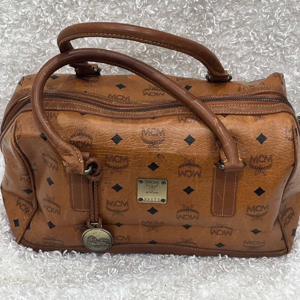 MCM Vintage Visetos Boston Bag